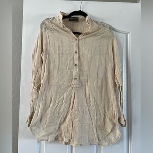 Women's Cream Button Down Shirt
